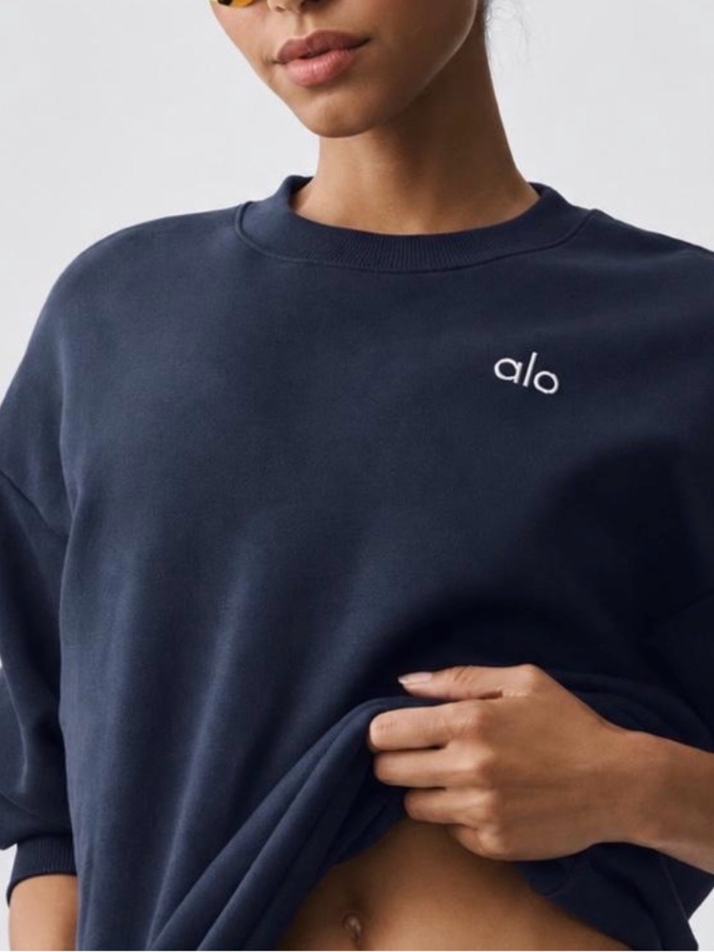 ALO Yoga Navy Crewneck Sweatshirt